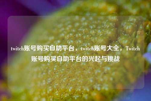 twitch账号购买自助平台，twitch账号大全，Twitch账号购买自助平台的兴起与挑战