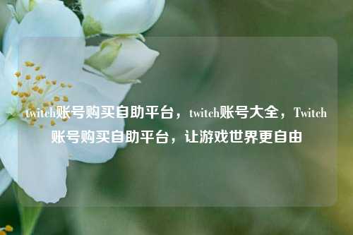twitch账号购买自助平台，twitch账号大全，Twitch账号购买自助平台，让游戏世界更自由