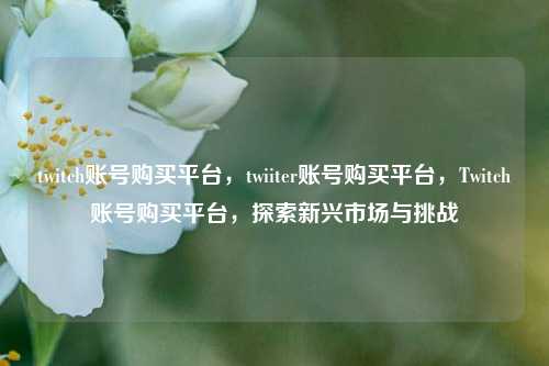 twitch账号购买平台，twiiter账号购买平台，Twitch账号购买平台，探索新兴市场与挑战  第1张
