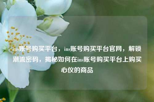 ins账号购买平台，ins账号购买平台官网	，解锁潮流密码，揭秘如何在ins账号购买平台上购买心仪的商品  第1张