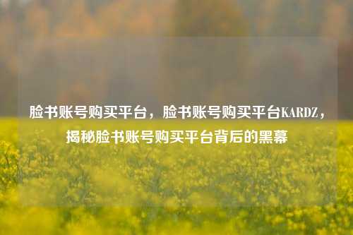 脸书账号购买平台，脸书账号购买平台KARDZ，揭秘脸书账号购买平台背后的黑幕